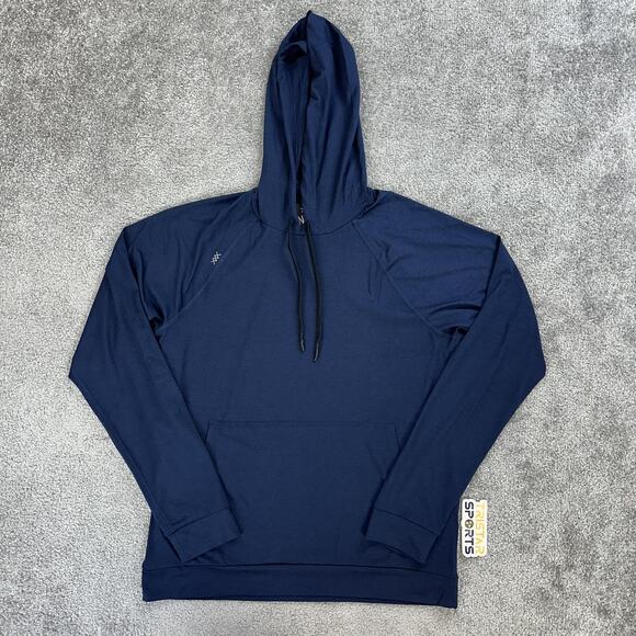 Rhone Hoodie Mens Small Navy OOO Lightweight Pullover Drawcord Pocket Athletic - Picture 1 of 9